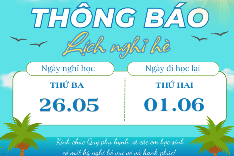 THÔNG BÁO NGHỈ HÈ